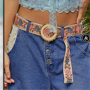 POL Boho Embroidered Belt Colorful